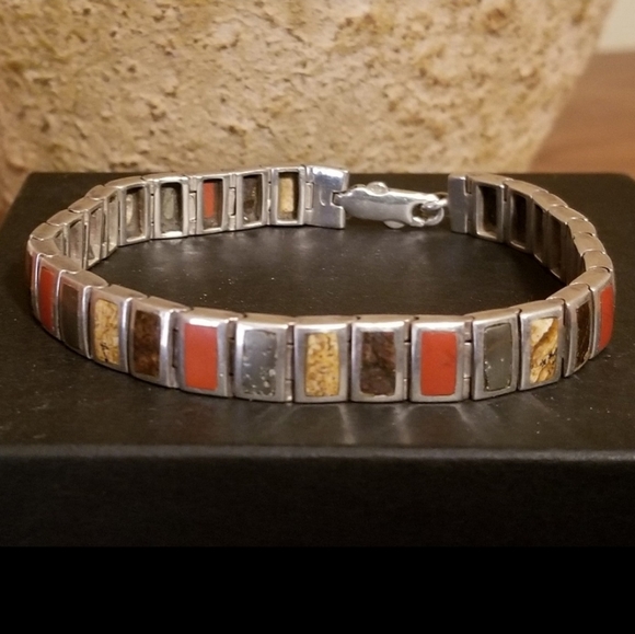 RARE Silpada Sterling Silver & Stone Bracelet